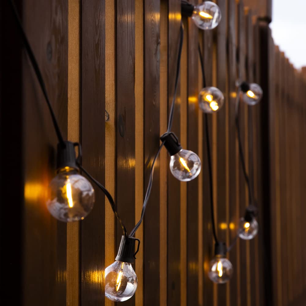 ALL FORTUNE Solar Outdoor String Lights, 15FT G50 Patio Lights String Waterproof with 10 Warm White LED Shatterproof Bulbs, Perfect for Garden, Backyard, Pergola, Party, Cafe, Camping Decoration ALL FORTUNE
