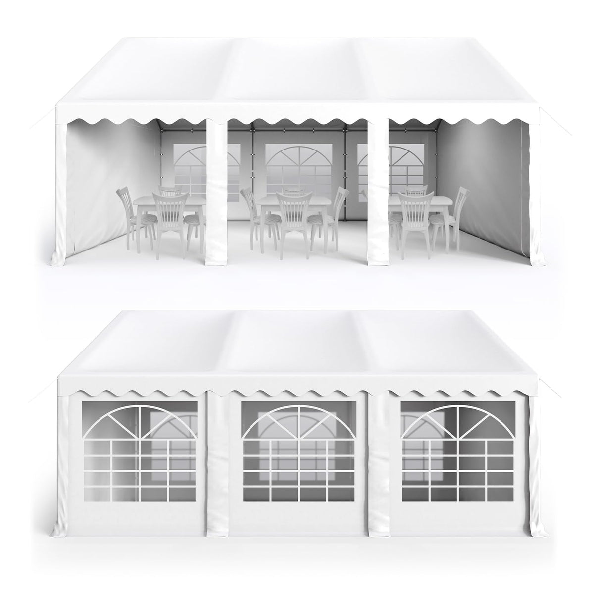 GREEN PARTY 16x20FT Party Tent Heavy Duty, Large Wedding Event Shelters with 3 Carry Bags & Removable Sidewalls, Outdoor Canopy Gazebo Commercial Tent for Carport Camping Garden Patio GREEN PARTY