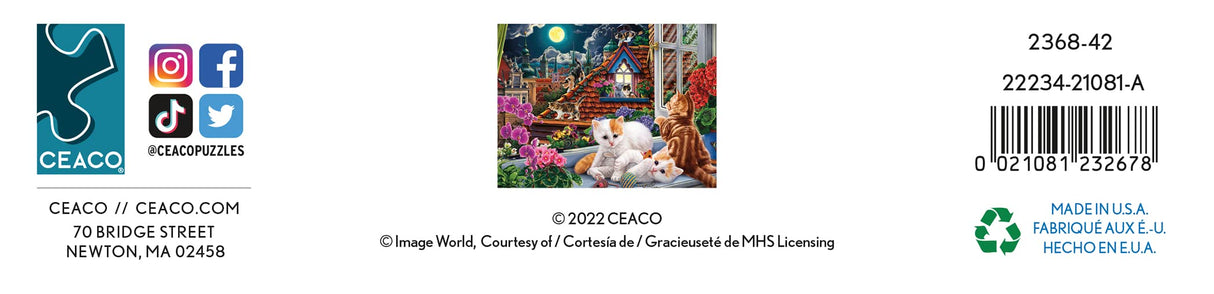 Ceaco - Harmony - Image World - Kittens in The Moonlight - 500 Piece Jigsaw Puzzle Ceaco