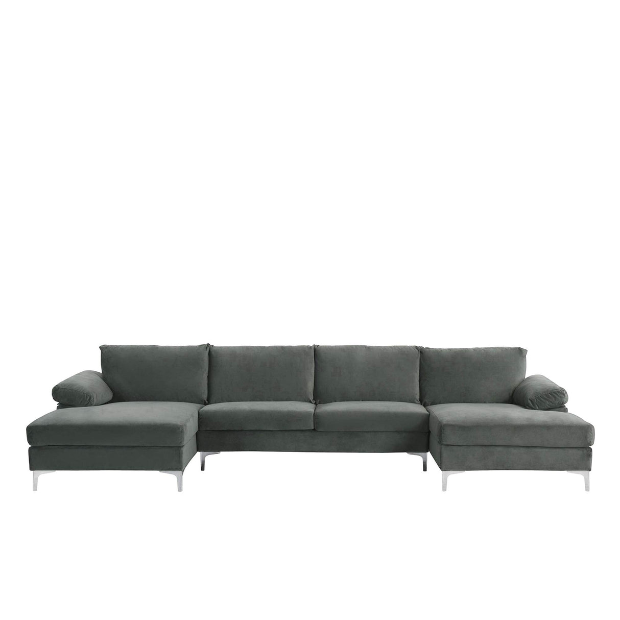 Casa AndreaMilano Modern Large Velvet Fabric U-Shape Sectional Sofa, Double Extra Wide Chaise Lounge Couch Casa Andrea Milano