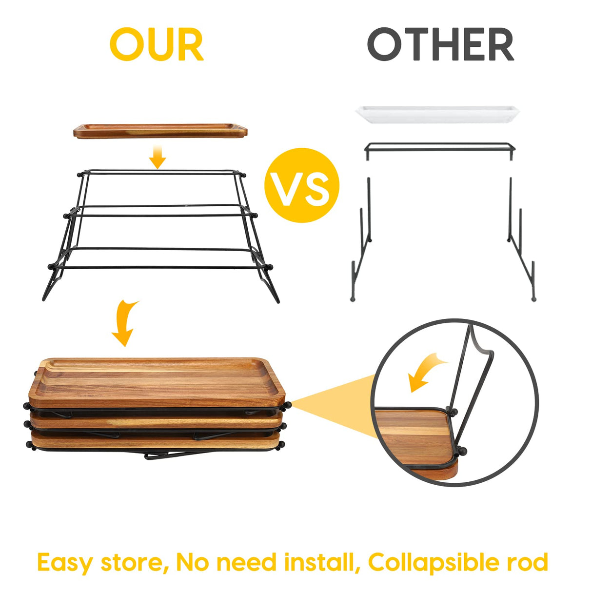 3 Tier Cupcake Stand and Towers Serving Tray for Party, Acacia Wooden Dessert Table Display Set, Decorative Tiered Tray Decor Small Chees Charcuterie Boards Rustic Wood Serving Platters and Trays Manspdier