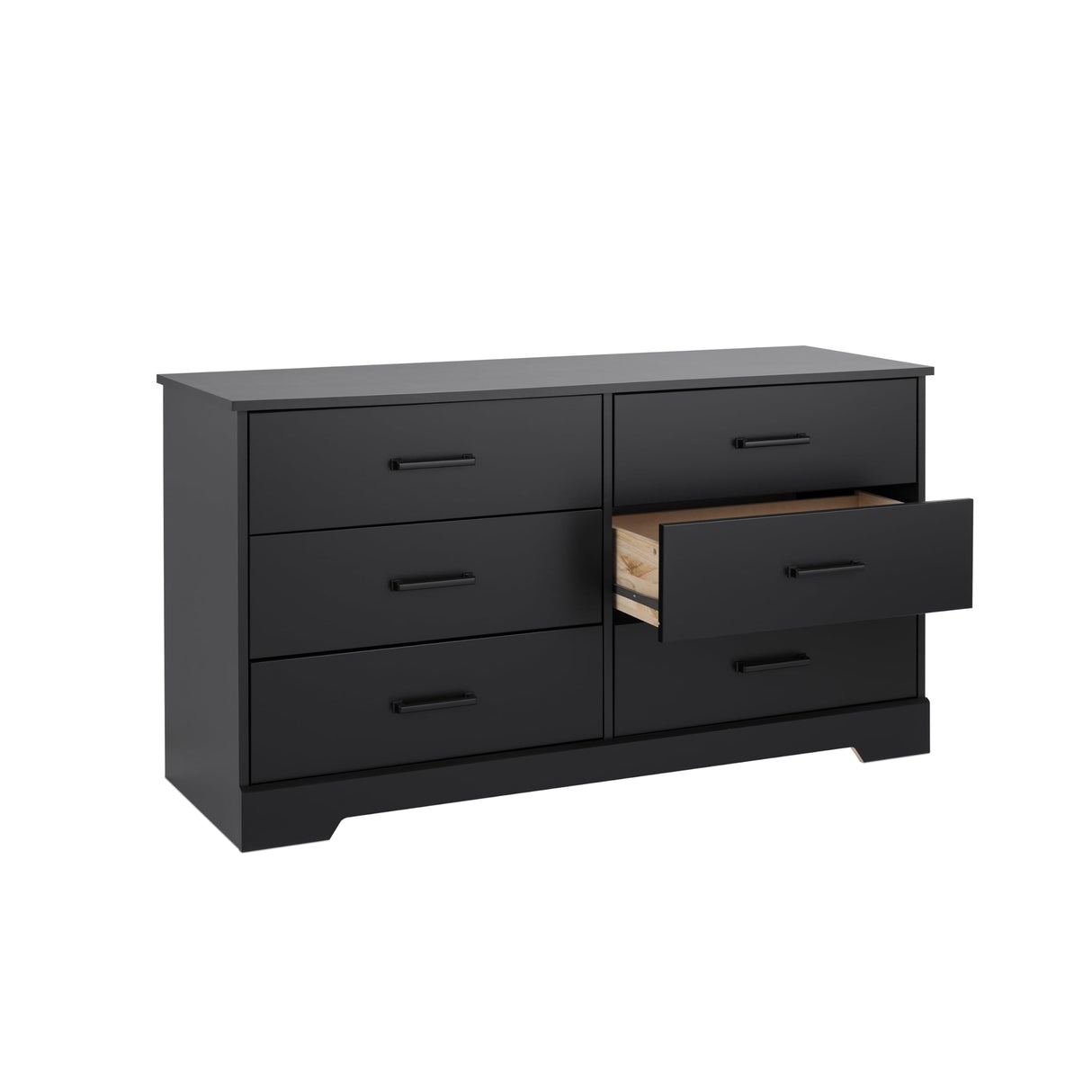 Prepac Rustic Ridge Farmhouse 6-Drawer Double Dresser, Black Dresser for Bedroom, Chest of Drawers with 6 Storage Drawers, 53.25” wide x 18.25” deep x 28.5” tall, Black Prepac
