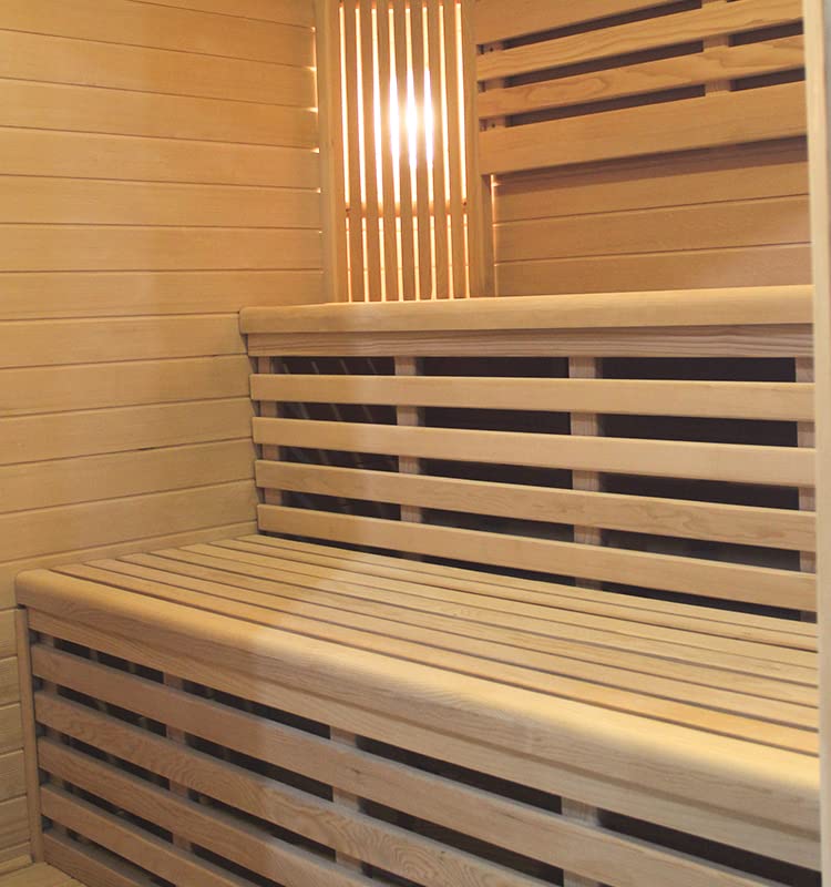 Canadian Hemlock Outdoor Triple Bench Wet or Dry Traditional Swedish Steam Sauna SPA with 9KW Heater Generic