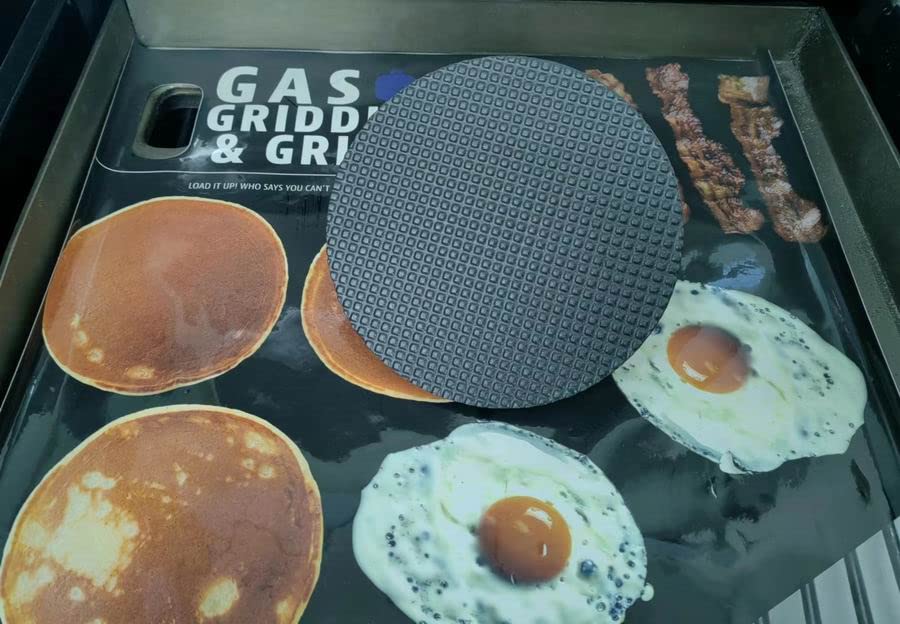 Firsgrill Burger Press 7.08" Round,Heavy-Duty Cast Iron Smash Burger Press Meat Steak With Wood Handle for Blackstone Camp chef Pitboss Weber Griddle Grills(Round) Firsgrill