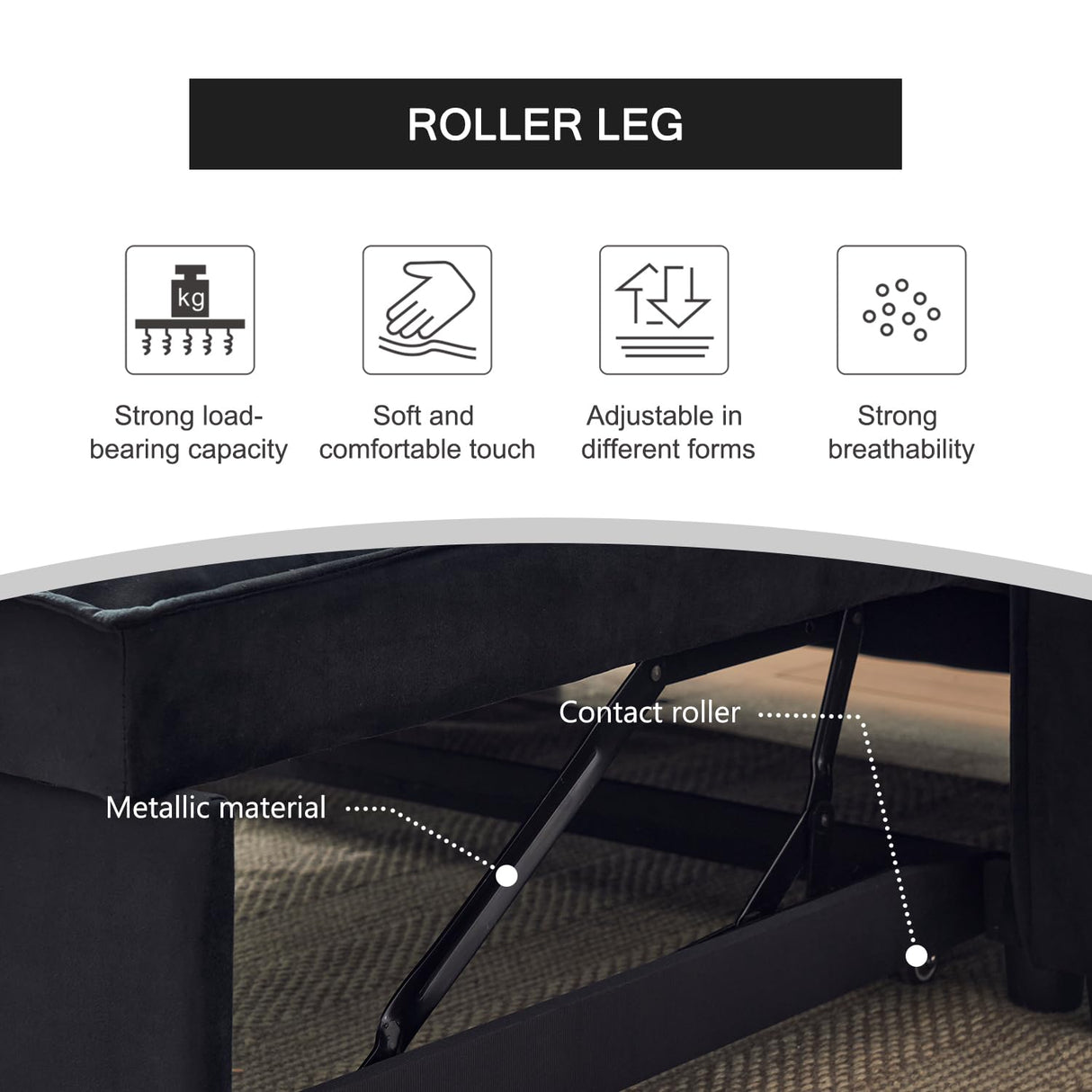 FENFSHE Futon Sofa Bed, Modern Velvet 3 in 1 Sleeper Sofa Couch Bed, Pullout Couch Bed with Adjustable Backrest, Storage Pockets and Toss Pillows for Living Room, Bedroom (Black) FENFSHE