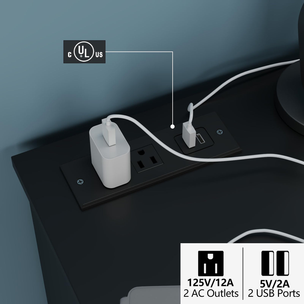 Gyfimoie 6 Drawer Dresser with Power Outlet and LED Light, Modern Floating Storage Dresser for Bedroom, Living Room Gyfimoie