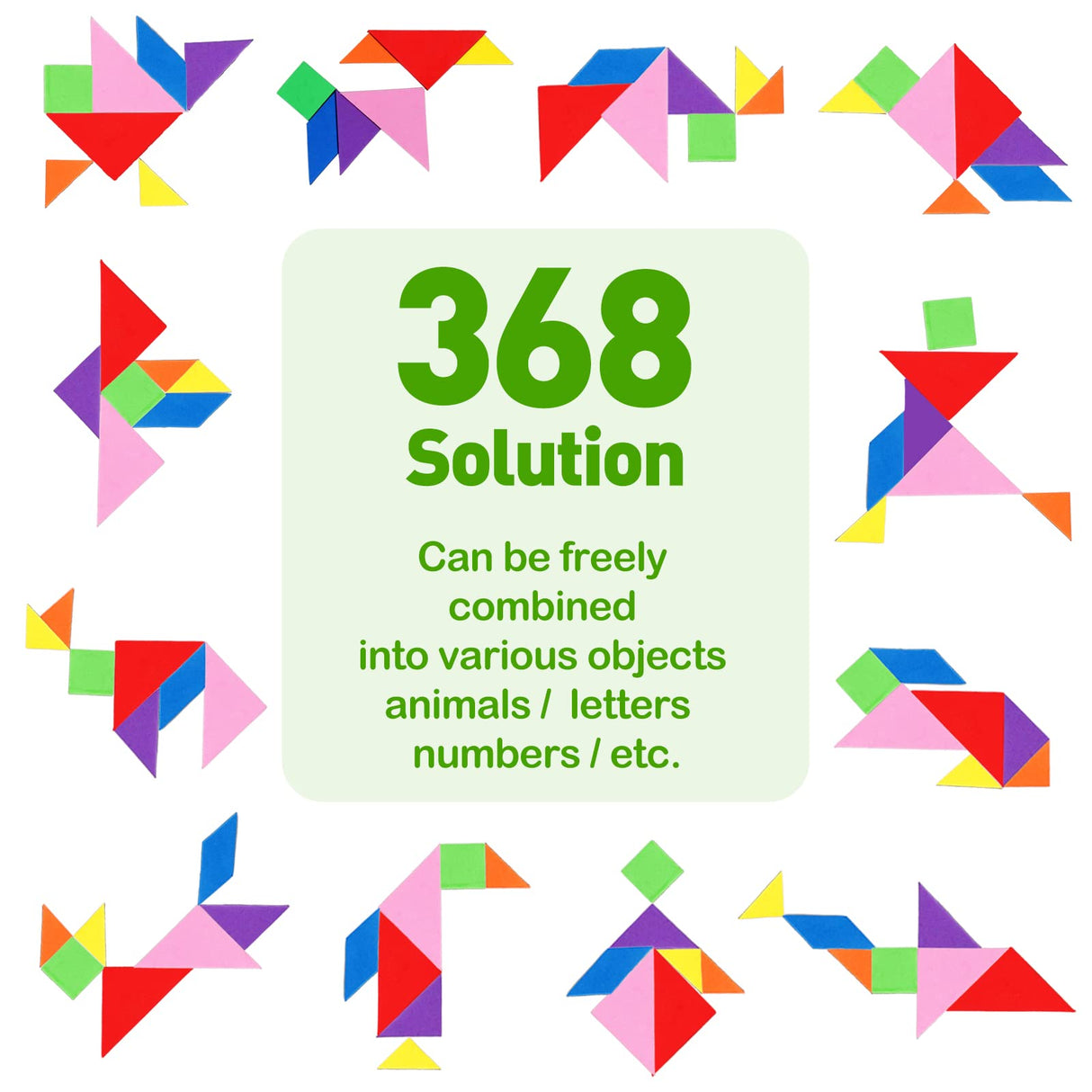 USATDD Travel Tangram Puzzle With 2 Set, Magnetic Pattern Blocks Road Trip Games Educational Jigsaw Challenge Books For Kid Adult Brain Teasers With 368 Solution Montessori Travel Toys For Kids In Car USATDD