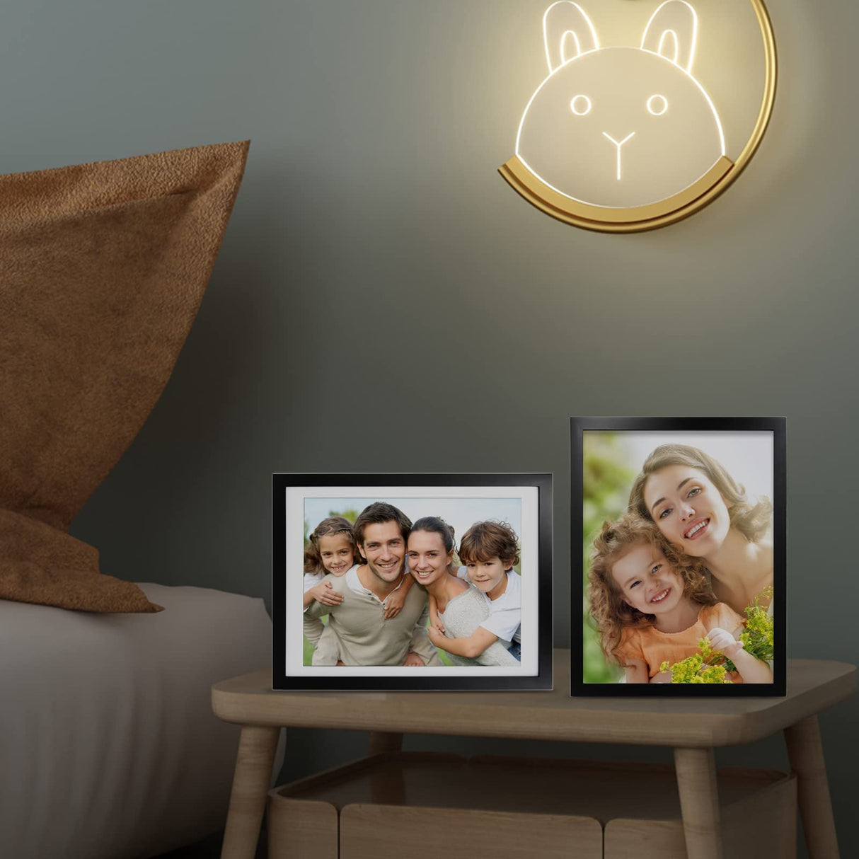 Egofine 12x16 Picture Frame Black Covered by Plexiglass Made of Solid Wood, Display Pictures 9x12 and 11x14 with Mat or 12x16 Without Mat for Table Top and Wall Mounting Egofine