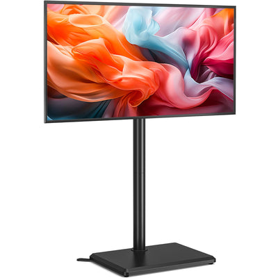 Rfiver Floor TV Stand with Wood Base for 32-60 inch Flat/Curved TVs up to 88 lbs, Swivel Height Adjustable TV Stand with Mount, Max VESA 400x400mm, Saving Space for Corner, Bedroom and Living Room