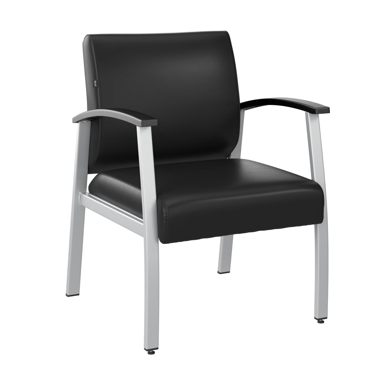 Bush Business Furniture Arrive Waiting Room Guest Chair with Arms in Black Vinyl, Reception Area Seating for Office and Lobby Bush Business Furniture