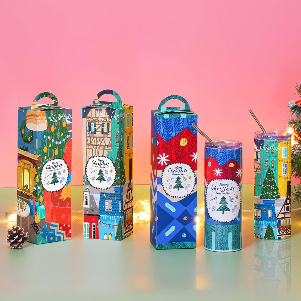 PYD Life 20 Pack Sublimation Tumblers 20 OZ Gift Boxes Blanks Matte White 3.15" x 3" x 11.8" 20 OZ Sublimation Skinny Tumblers Packing Boxes Blanks for Heat Press Transfer PYD Life