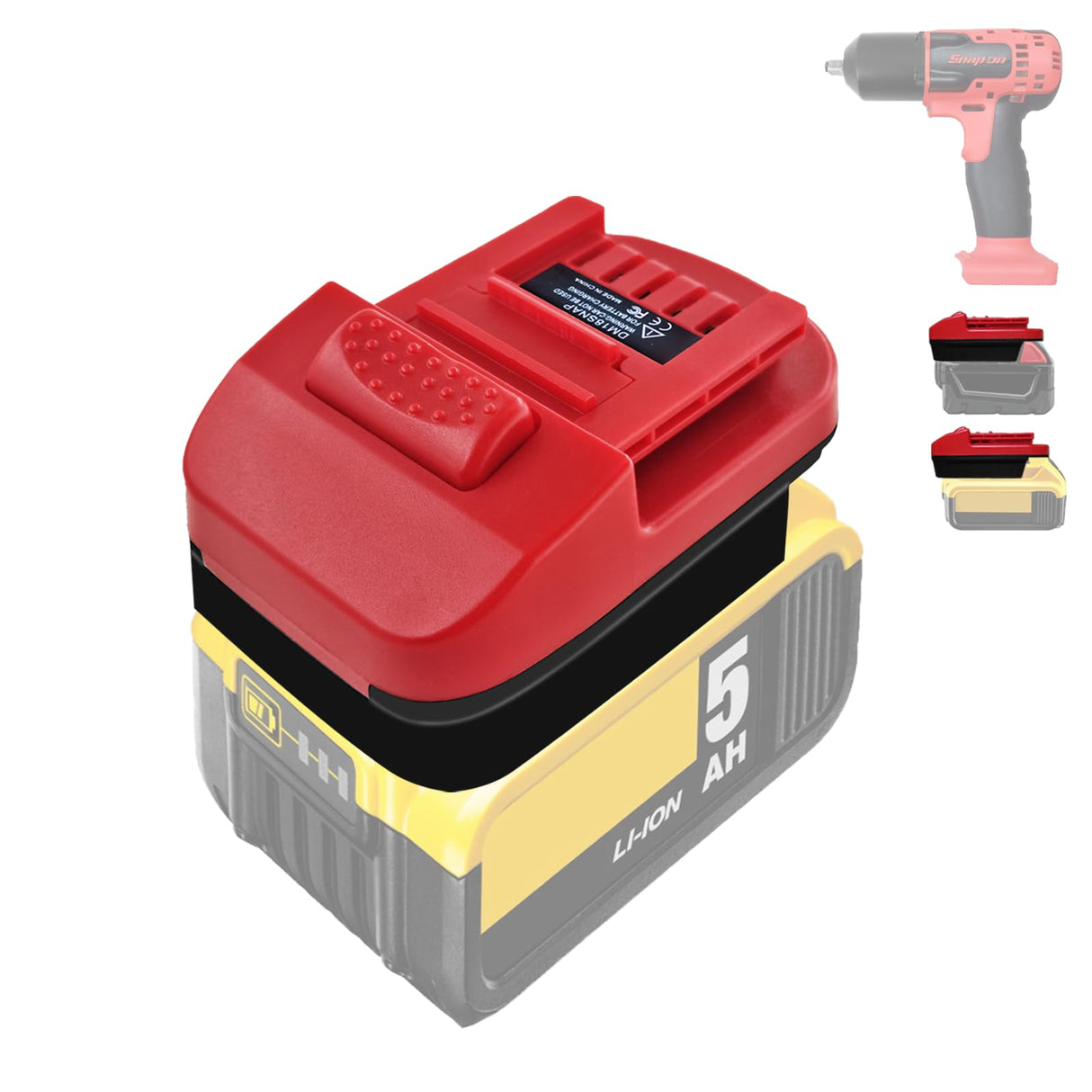 Battery Adapter for Snap on 18V,for Dewalt 20V 60V &for Milwaukee 18V Lithium Battery Convert to for Snap on 18V CTB8185 CTB7185 CTB8187 Battery Converter,Power for Snap on 18V Cordless Tools EID