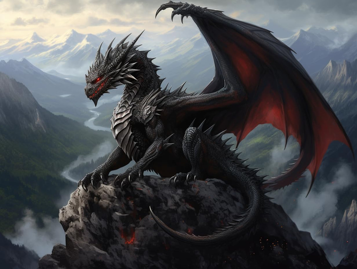 SKRYUIE Paint by Numbers Dragon for Adults, Acrylic Oil Painting by Numbers Kits for Beginner with Paintbrushes Brushes Art Crafts Canvas for Home Decor 16x20 inch / 40x50 cm B21765 SKRYUIE