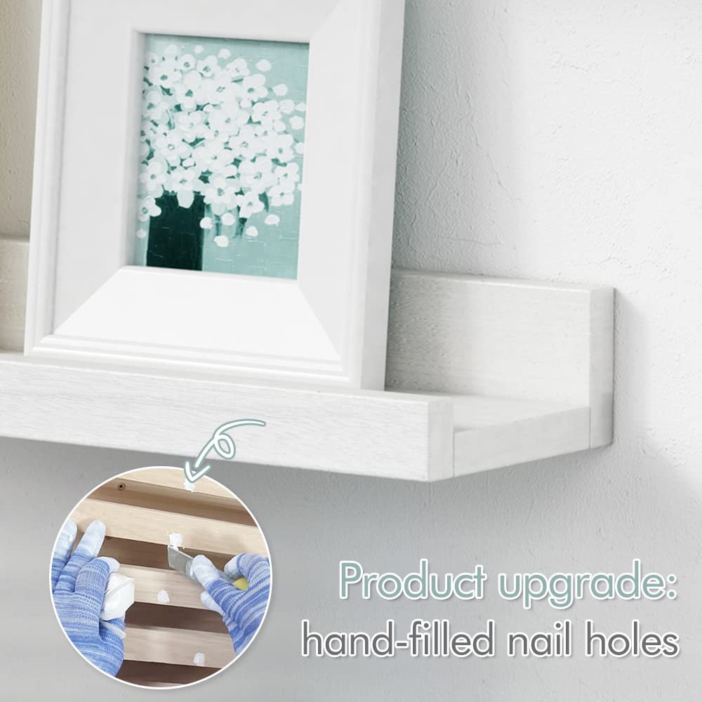 Forbena 36-Inch White Floating Shelves Set of 4 – Versatile Wall Storage for Kids' Rooms and Living Spaces Forbena