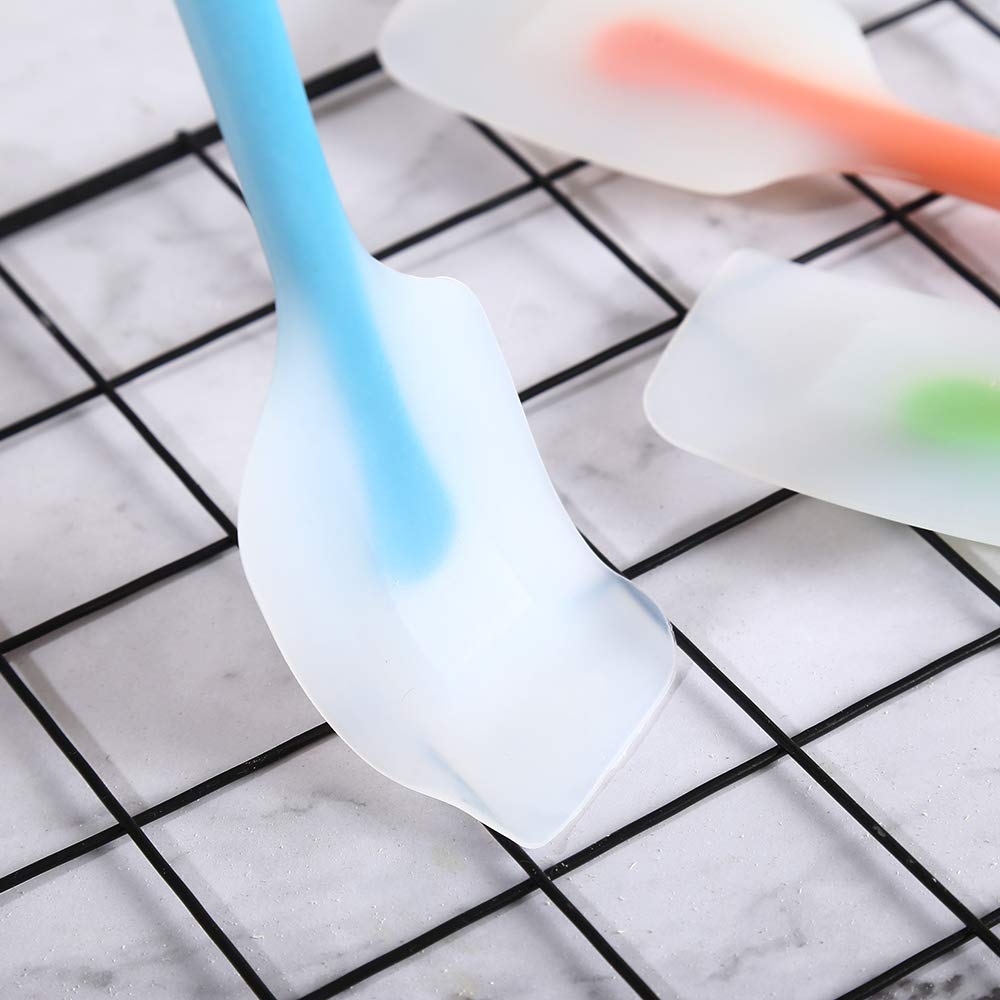 HiramWare Silicone Spatula Set of 4 - Heat Resistant Flexible Spatula 450F with Stainless Steel Core - Food Grade Premium Good Grip Kitchen Utensils - Seamless, Heavy Duty, BPA Free, Dishwasher Safe HiramWare