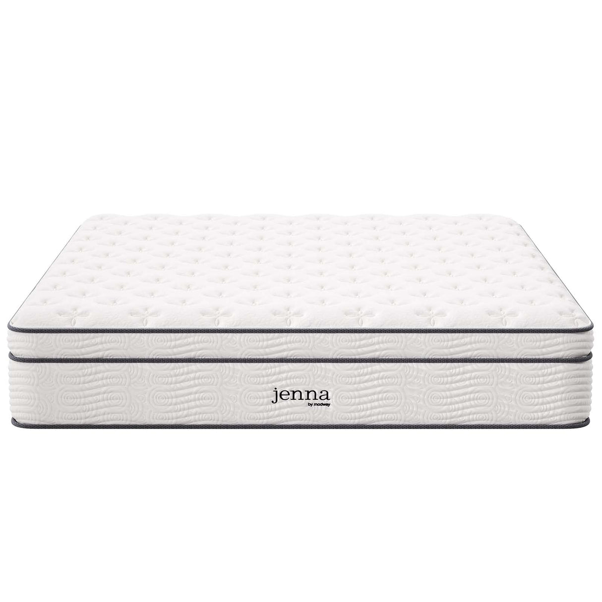 Modway Jenna 14” Innerspring and Memory Foam California King Mattress With Individually Encased Coils, White Modway