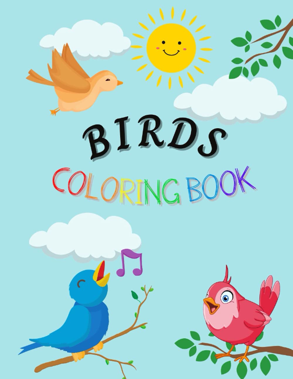 Birds Coloring Book: Amazing Coloring Book For Kids Ages 4-8 Majosta