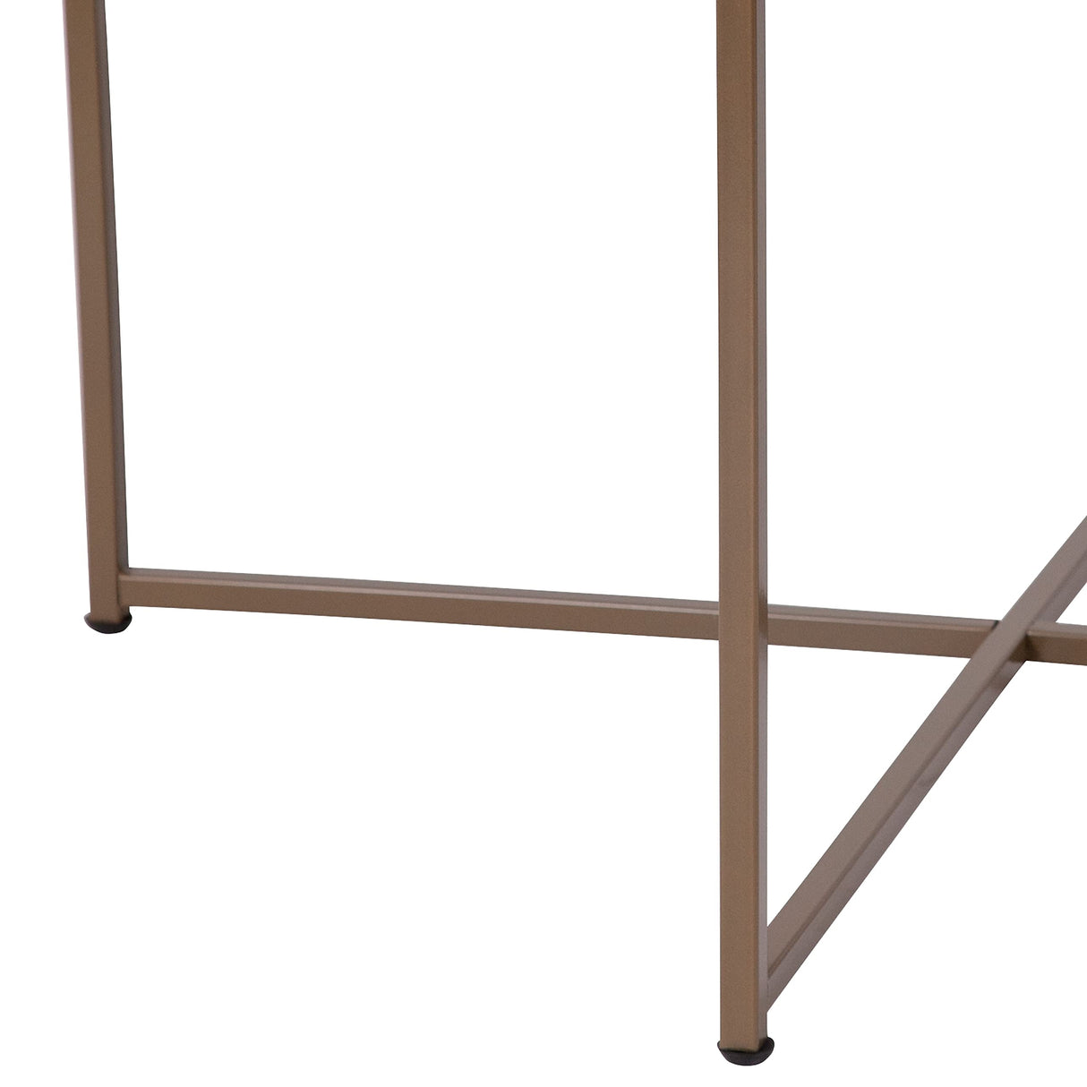 Flash Furniture Hampstead Collection Coffee Table - Modern White Finish Coffee Table - Crisscross Brushed Gold Frame Flash Furniture