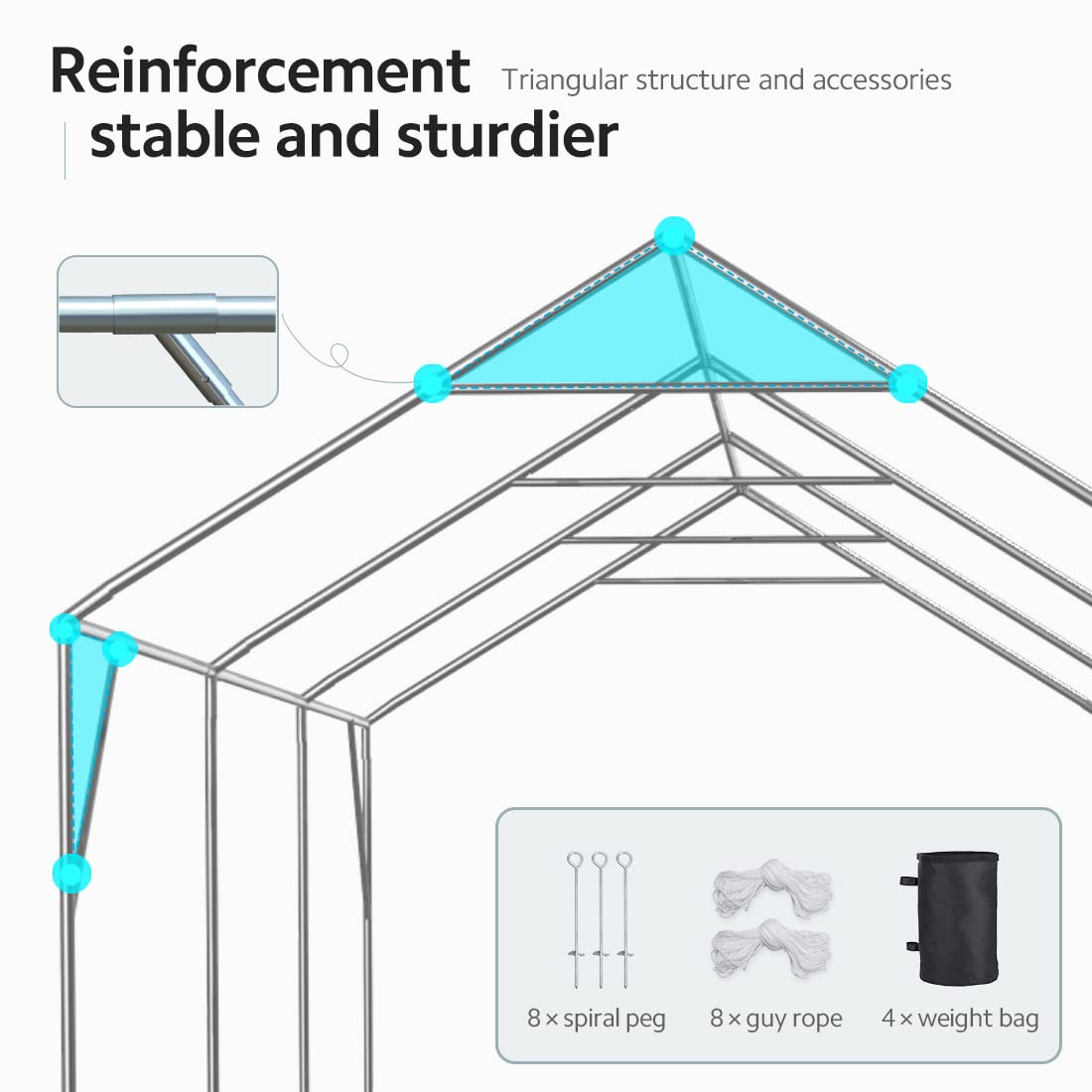 ADVANCE OUTDOOR 12x20 ft Heavy Duty Carport Potable Car Canopy Garage Party Tent Boat Shelter, Adjustable Height from 9.5 ft to 11 ft, Gray ADVANCE OUTDOOR