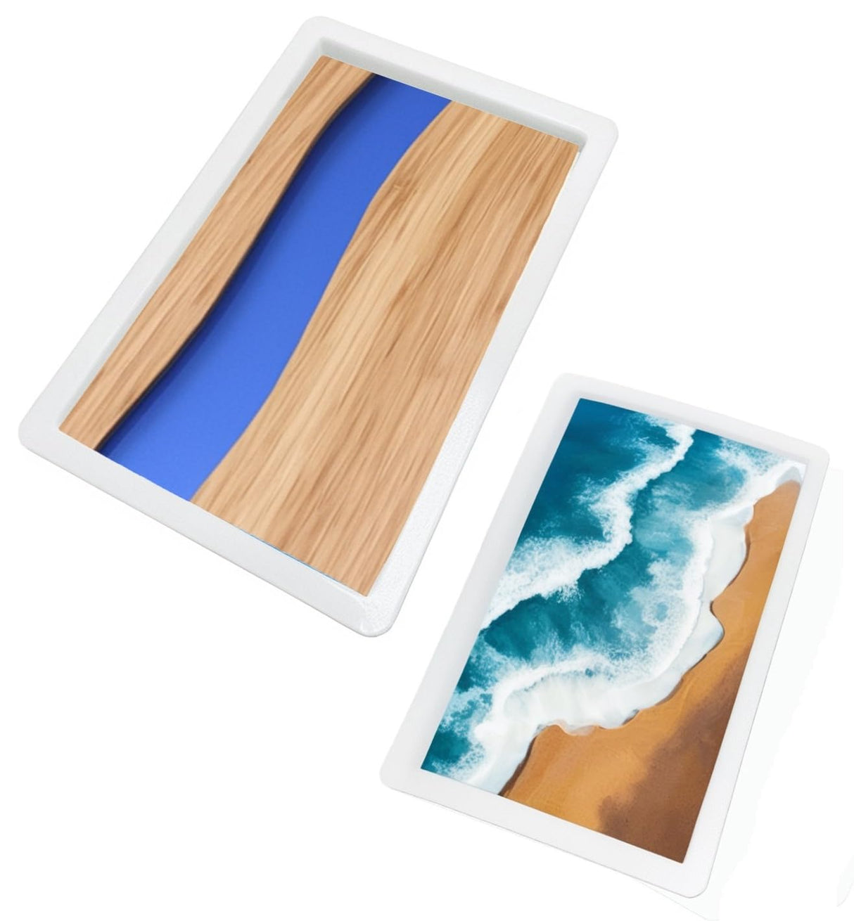 2Pcs Extra Large Reusable Epoxy Resin Table Mold 23x11x3 inches 15.7x9.8x3 inches Rectangles Epoxy Resin Molds for River Table, Coffee Side Table, Cutting Board, Charcuterie Board, Art Panel ModWgGuo