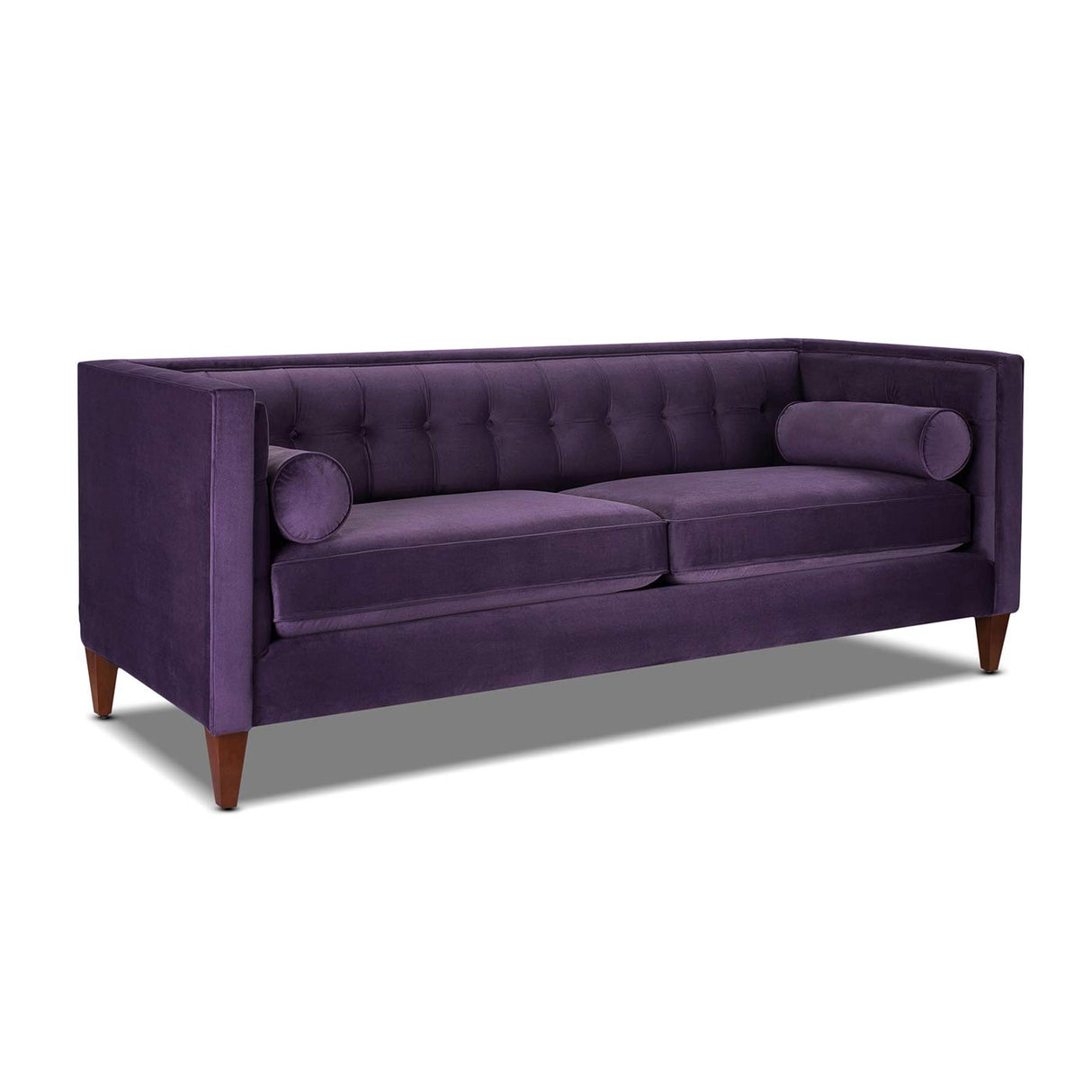 Jennifer Taylor Home Kinsley 84" Modern Tuxedo Tufted Sofa, Purple Velvet Jennifer Taylor Home