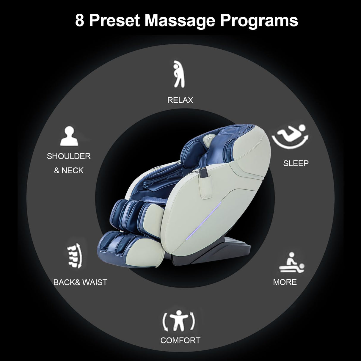 MYTHIA A303 Massage Chair iRest System, Full Body with Heat, Zero Gravity, 53.15" SL Track Shiatsu Recliner with Auto Body Scan, Bluetooth Speakers, Footrest Calfrest Extension (Black) MYTHIA