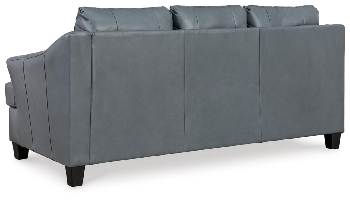 Signature Design by Ashley Genoa Contemporary Leather Match Sofa, Blue Signature Design by Ashley