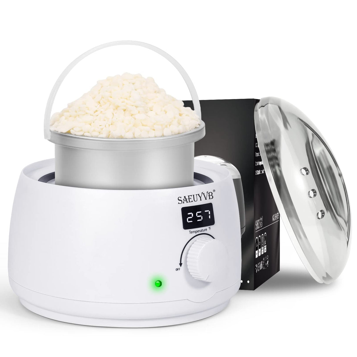 SAEUYVB Wax Melter for Candle Making,Candle Melting Pot,Candle Wax Melter,Multifunctional Wax Melting Tool with LED Temperature Display (White) SAEUYVB