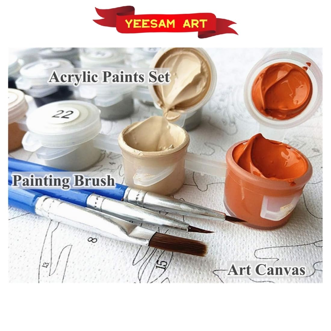 YEESAM ART Paint by Numbers for Adults, Woman with a Parasol by Monet 16x20 Inch Linen Canvas Acrylic DIY Number Painting Kits Wall Art Decor Gifts (Without Frame) YEESAM ART