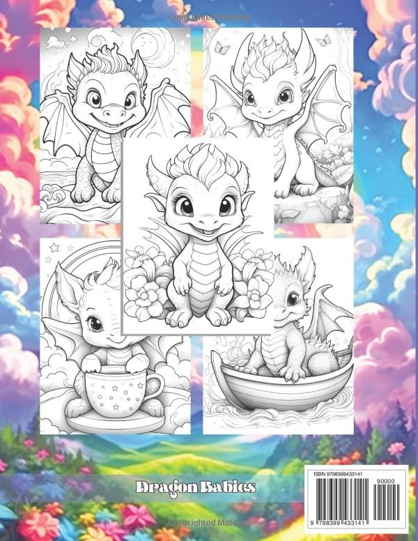 Dragon Babies: A Magical Dragon Coloring Book For Kids WoodArtSupply