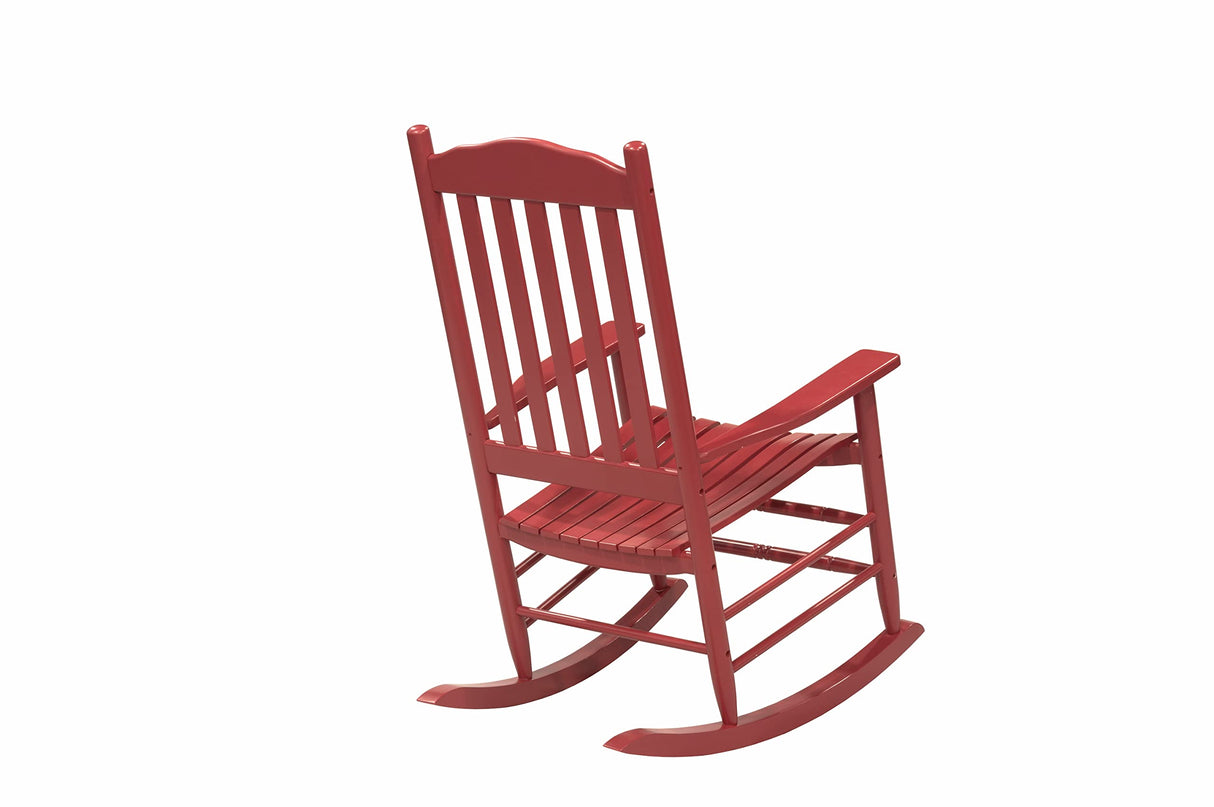 D&F Design Outdoor Rocking Rocker, Wood Rocking Chair with High Back and Curved Seat, UV Treated (Red), Outdoor and Indoor use D&F Design