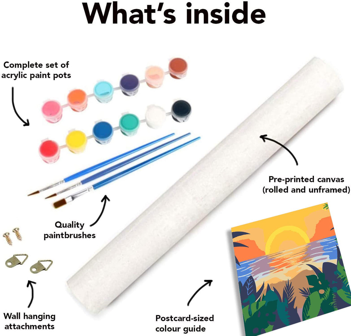 AOSGEDY 4 Pack Paint by Numbers for Adults and Kids Beginner,Landscape-Beach DIY Acrylic Painting Paint by Numbers Kits on Canvas for Kids Ages 4-8-12 Perfect for Home Wall Decor(8x8in) AOSGEDY