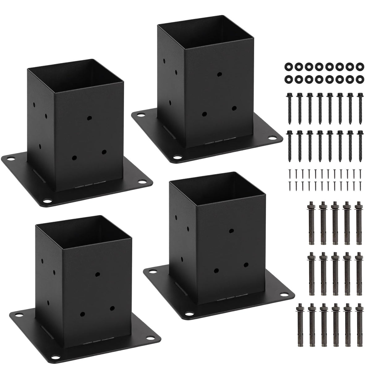 WIMART 4x4 Post Base, Inner Size 3.5"x3.5"Deck Post Base, Deck Post Ba ...