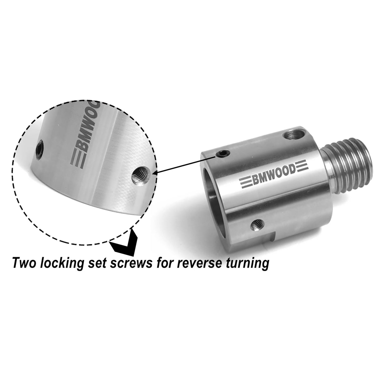 BMWOOD 1x8"TPI Female to 1-1/4"x8TPI Male Thread Adaptor, Woodworking Lathe Headstock Spindle Adaptor with Two Nylon Washers. BMWOOD