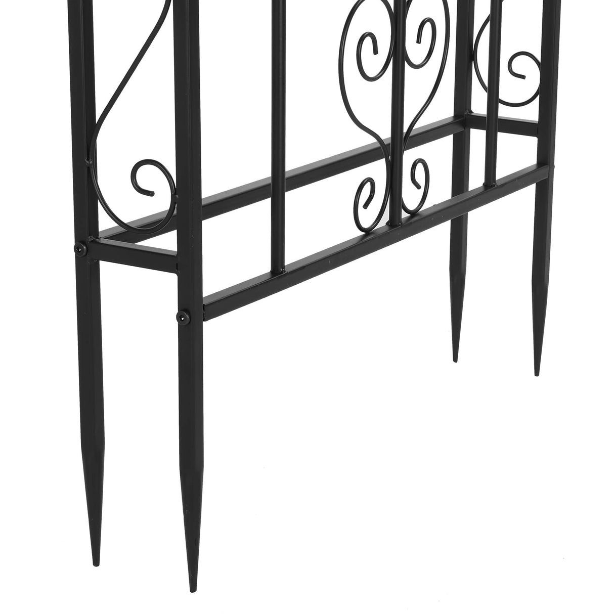 WISLAS 7FT Heavy Duty Steel Garden Arbor with Side Garden Trellis, Rust-Resistant Powder Coated Wedding Arch Archway for Backyard, Vine Plants & Outdoor Decor - Includes Ground Stakes & Easy Assembly WISLAS