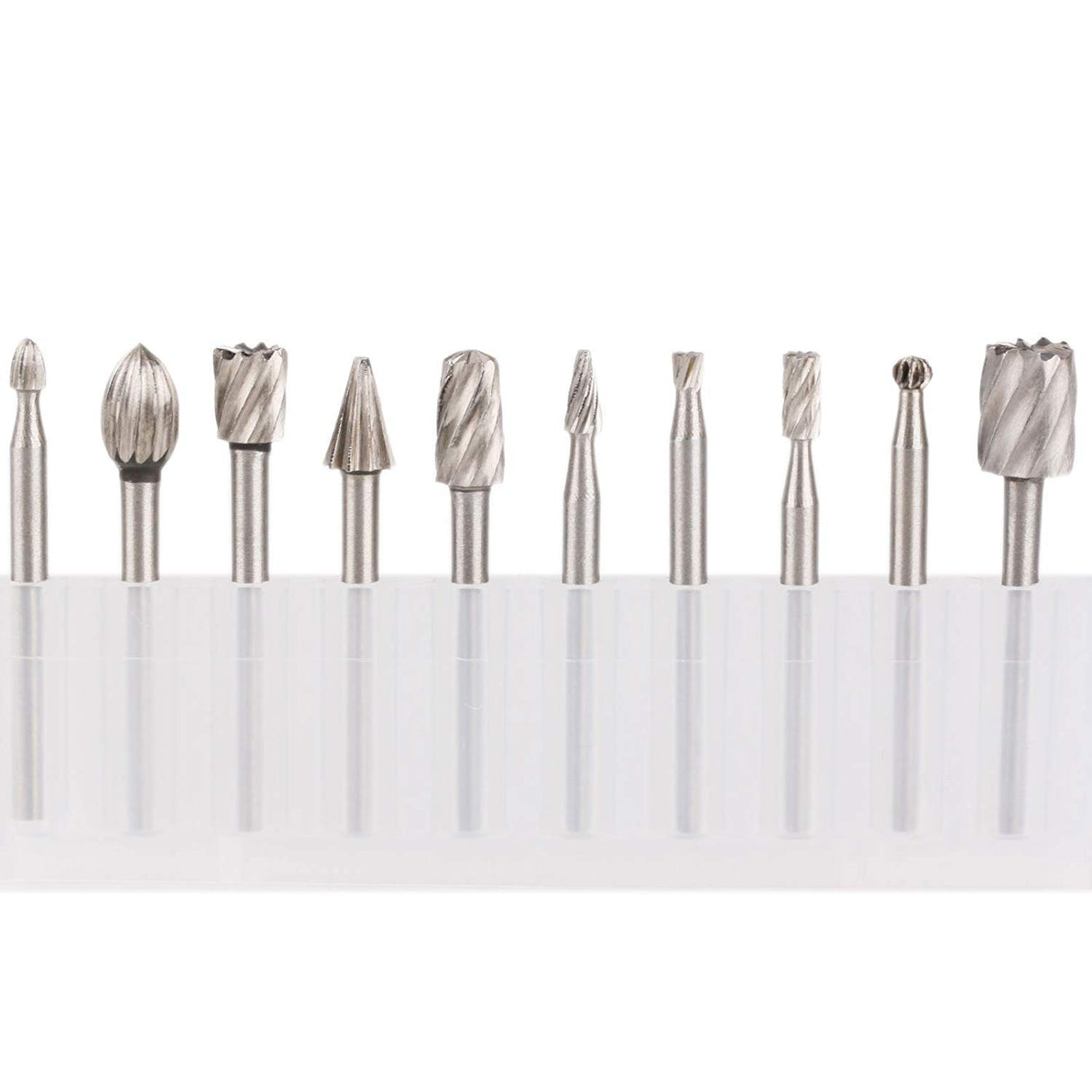 SPTA 10Pc HSS Router Carbide Engraving Bits & 10Pcs Router Bit 1/8"(3mm) Shank for Rotary Tools for DIY Woodworking, Carving, Engraving, Drilling SPTA