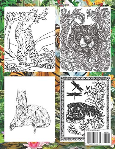 TIGRES COLORING BOOK FOR GROWN UPS: An Adult Tiger Coloring Book With 29 Beautiful Tiger designs for stress relieving and relaxation Majosta