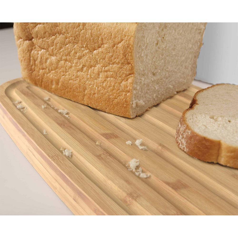 Joseph Joseph Bread Box with Removable Bamboo Cutting Board,White Joseph Joseph