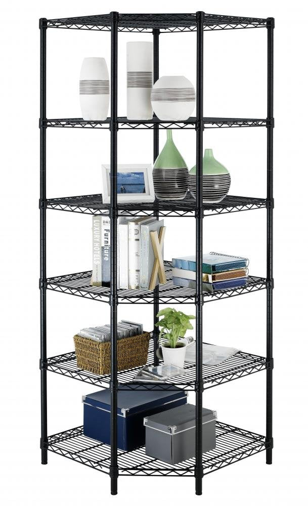 BestOffice New Heavy Duty Wire Steel 6-Tier Corner Shelf Garage Storage Shelving Rack C706 BestOffice