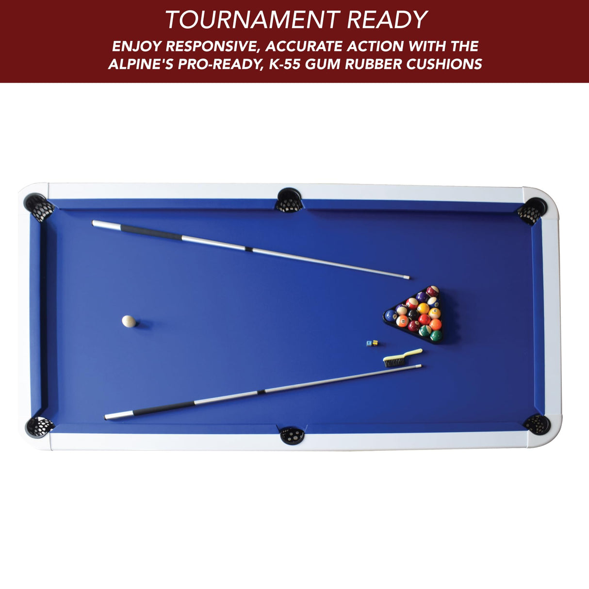 Hathaway Alpine 8-ft Outdoor Pool Table with Aluminum Frame and Waterproof, UV-Resistant Felt - Includes Accessories, White Hathaway