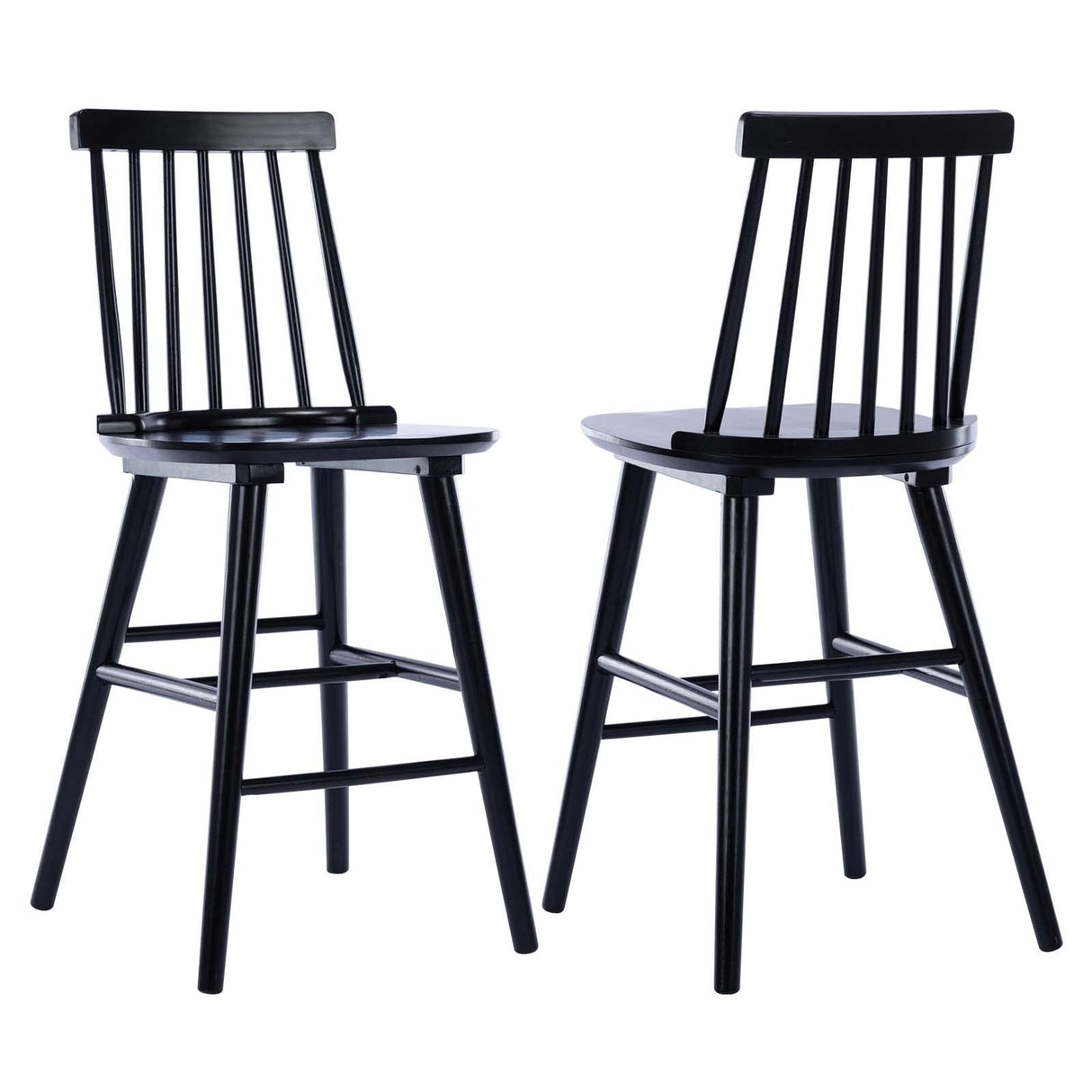 Duhome Wood Bar Stools Set of 2, Farmhouse Counter Stools 24’’ Barstool with Spindle Back Counter Height Stool Chairs for Kitchen Islands, Black Duhome Elegant Lifestyle