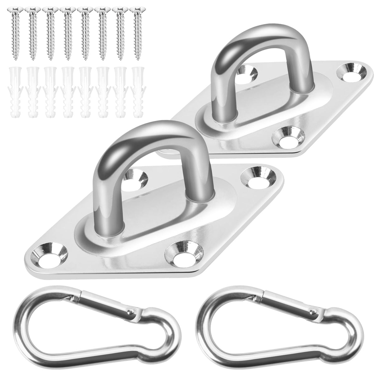 CZXNBI Heavy Duty Hammock Hanging kit - 1000 lb Capacity Swing Hooks, Ceiling Hooks for Wall/Ceiling Mount, Indoor & Outdoor - Stainless Steel (Medium) CZXNBI