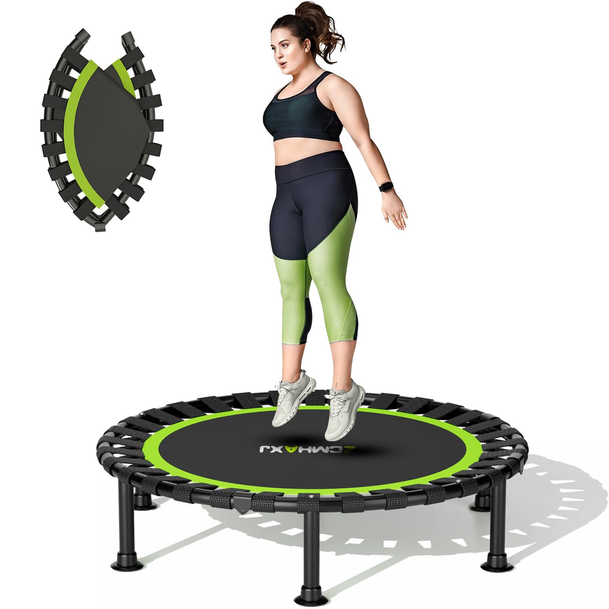 ZCMHAXJ Foldable Mini Trampoline, 40"/48" Rebounder Trampoline for Adults & Kids, 440lbs Capacity Indoor Fitness Workout Exercise Equipment ZCMHAXJ