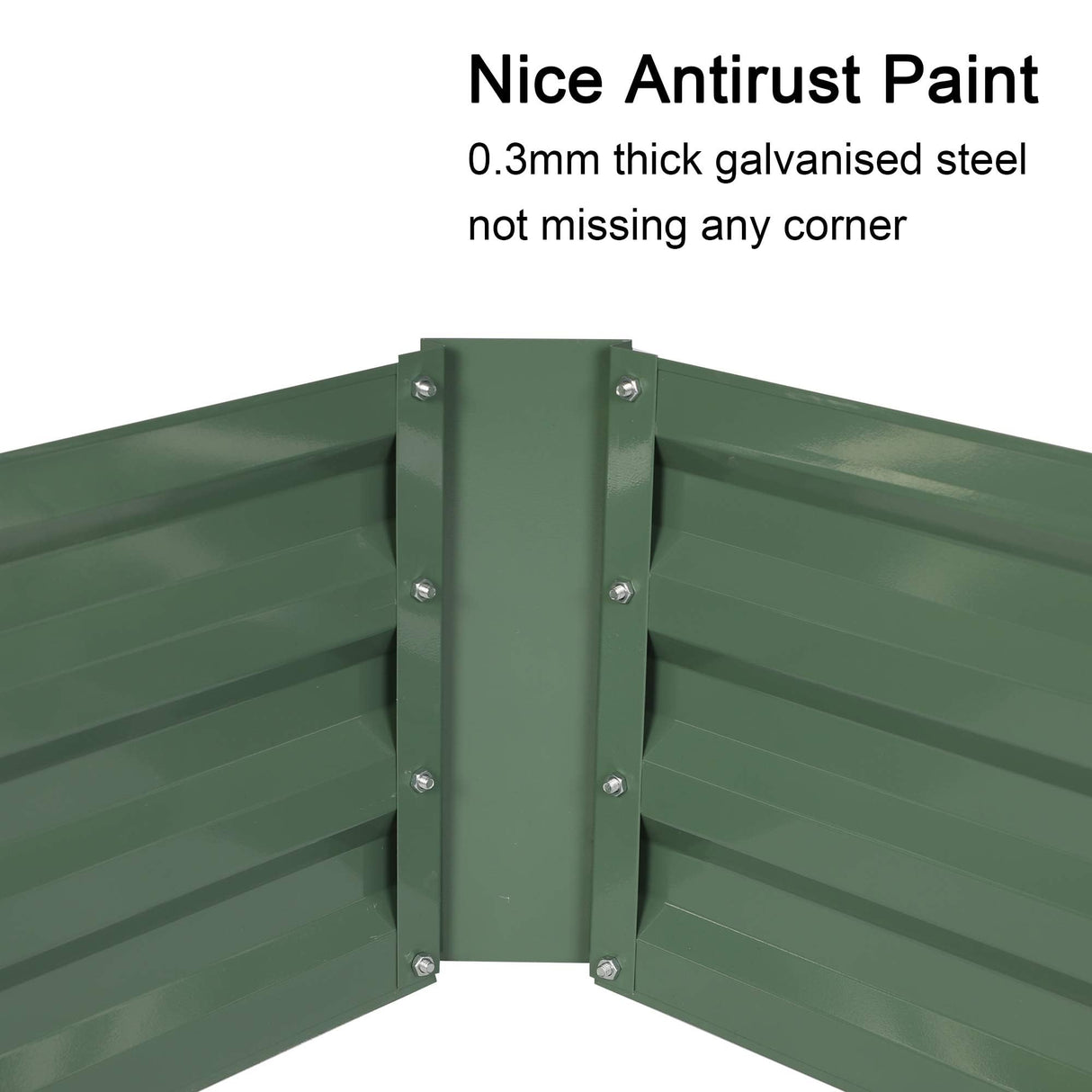 LUCKYERMORE Galvanized Raised Garden Bed Planter Box 4' x 3' x 1', Anti-Rust Coated Metal Garden Bed for Vegetables, Herbs, and Flowers - Outdoor Raised Planter Box, Green LUCKYERMORE