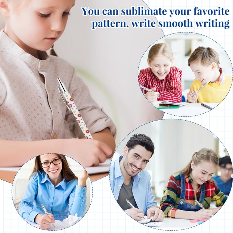 24 Pcs Sublimation Pens Blank Sublimation Coated Pen With Shrink Wrap Heat Transfer Pen Sublimation Ballpoint Pen,Aluminum Customized Clip Pen Personalized Pen For DIY Office School Stationery Supplie ZhouBoat