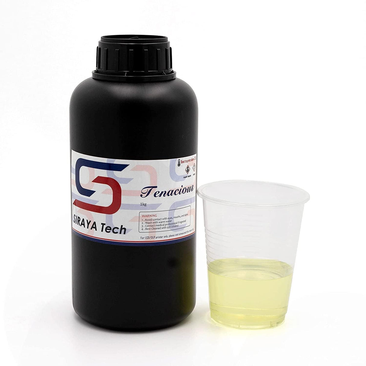 Siraya Tech Tenacious 3D Printer Resin Flexible 405nm UV-Curing Resin with High Impact Resistance Standard Photopolymer Resin for LCD DLP 3D Printing (1000g, Clear) Siraya Tech