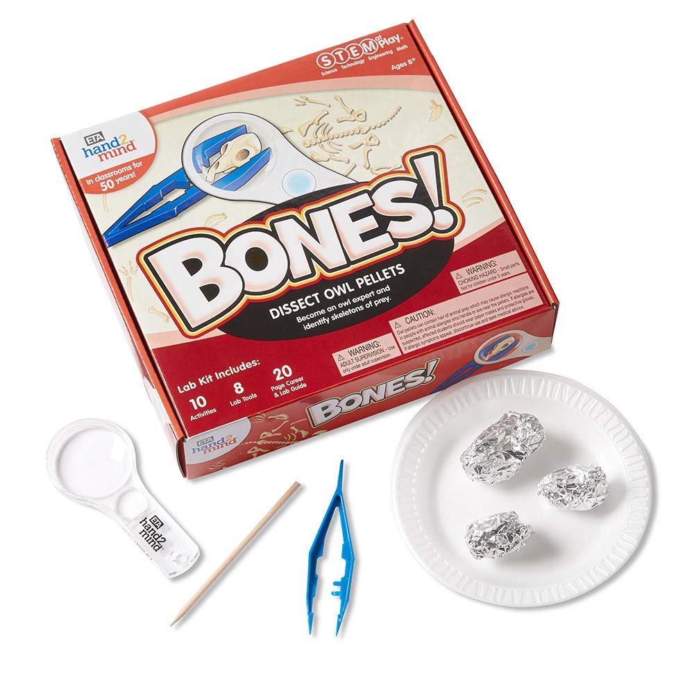 hand2mind Animal Science Kit for Kids 8-12, Kids Science Kit with Fact-Filled Guide, Learn About Animal Biology and Dissect Owl Pellets, STEM Toys, 10 Science Experiments hand2mind