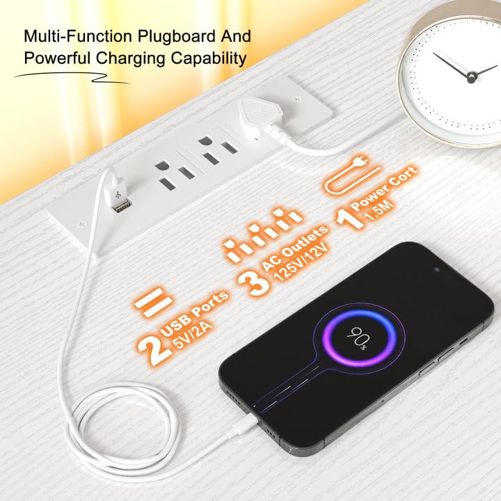 78.6" W Stands for Living Room, Large Wall Unit Entertainment Center with 11 Fabric Drawer,Dresser TV Stand with 2 LED Lights & Power Outlets,TV Stand for Bedroom with Storage Shelves,White EnHomee