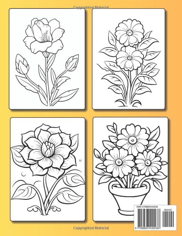 Large Print Easy Flower coloring book: Beautiful Relaxing Simple and Bold Flowers to Color for Seniors, Adults, and Beginners Independently Published