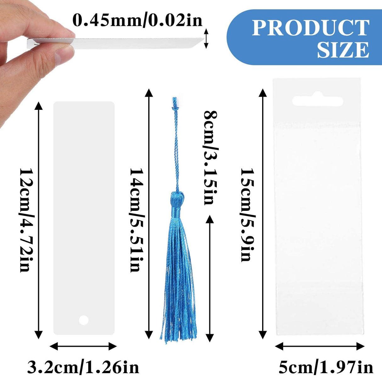 50 Pcs Sublimation Blank Bookmark Heat Transfer Aluminum Metal Bookmarks DIY Bookmarks with Hole and Colorful Tassels Single-Sided Printing Personalized Tassels Blank Bookmarks for Crafts Gift Telooco